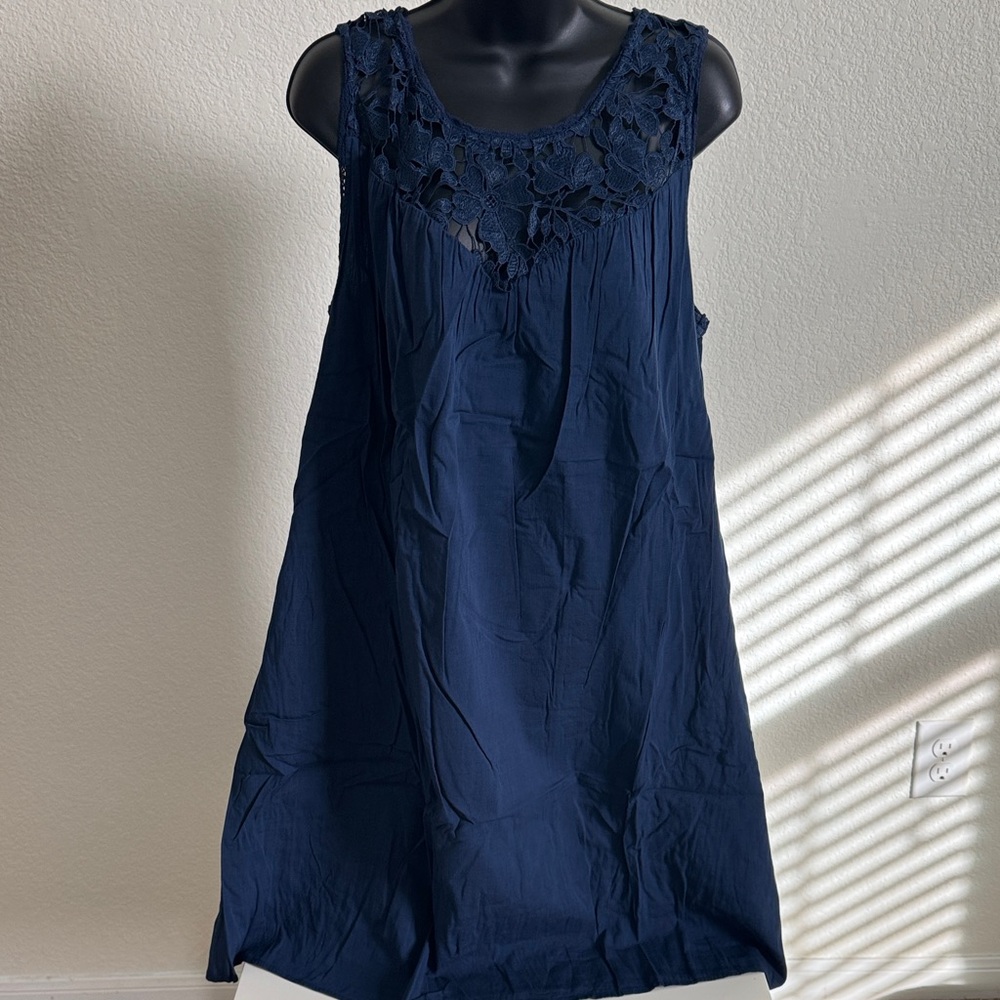 NWT Knox Rose Navy Blue Sleeveless Lace Dress Women’s XXL